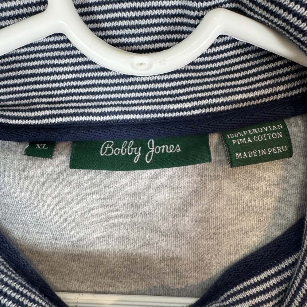 Bobby Jones Mens XL Gray 100% Peruvian Pima Cotton Quarter Zip Sweater Vest Golf - Picture 2 of 5